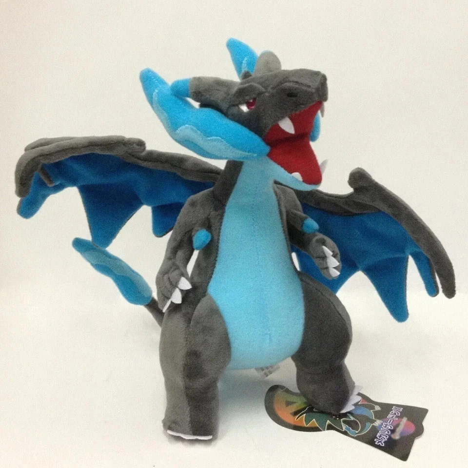 New Mega Charizard X Plush Soft Toy Doll Stuffed Animal Teddy 9&Prime;