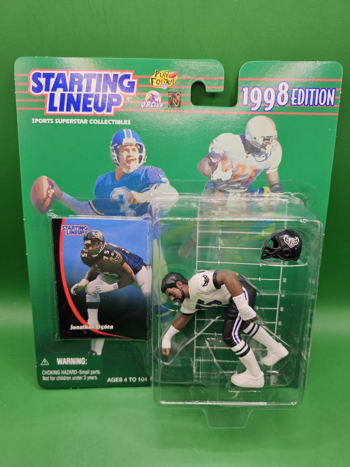 BALTIMORE RAVENS JONATHAN OGDEN SIGNED 1998 STARTING LINEUP WITH CASE