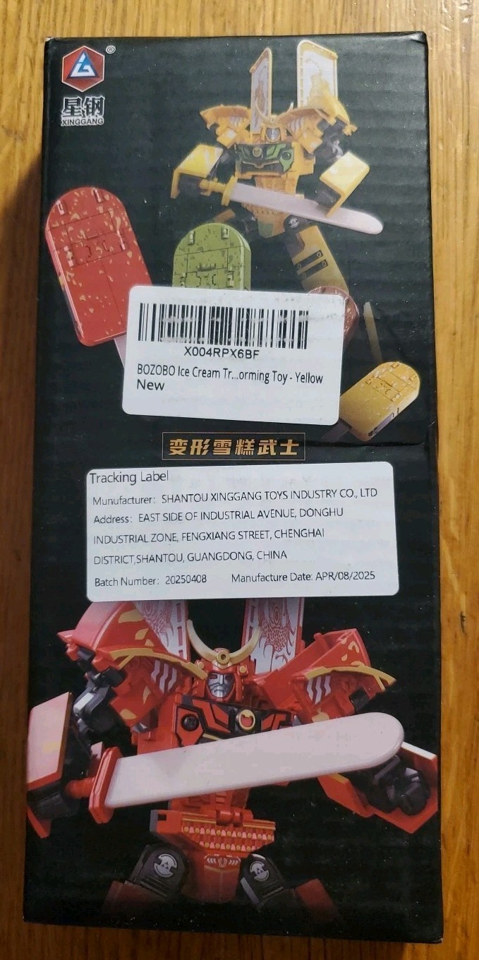 Ice Cream Transforming Toy, 2 in 1 Popsicle Mecha Warrior Action Figure – Yellow