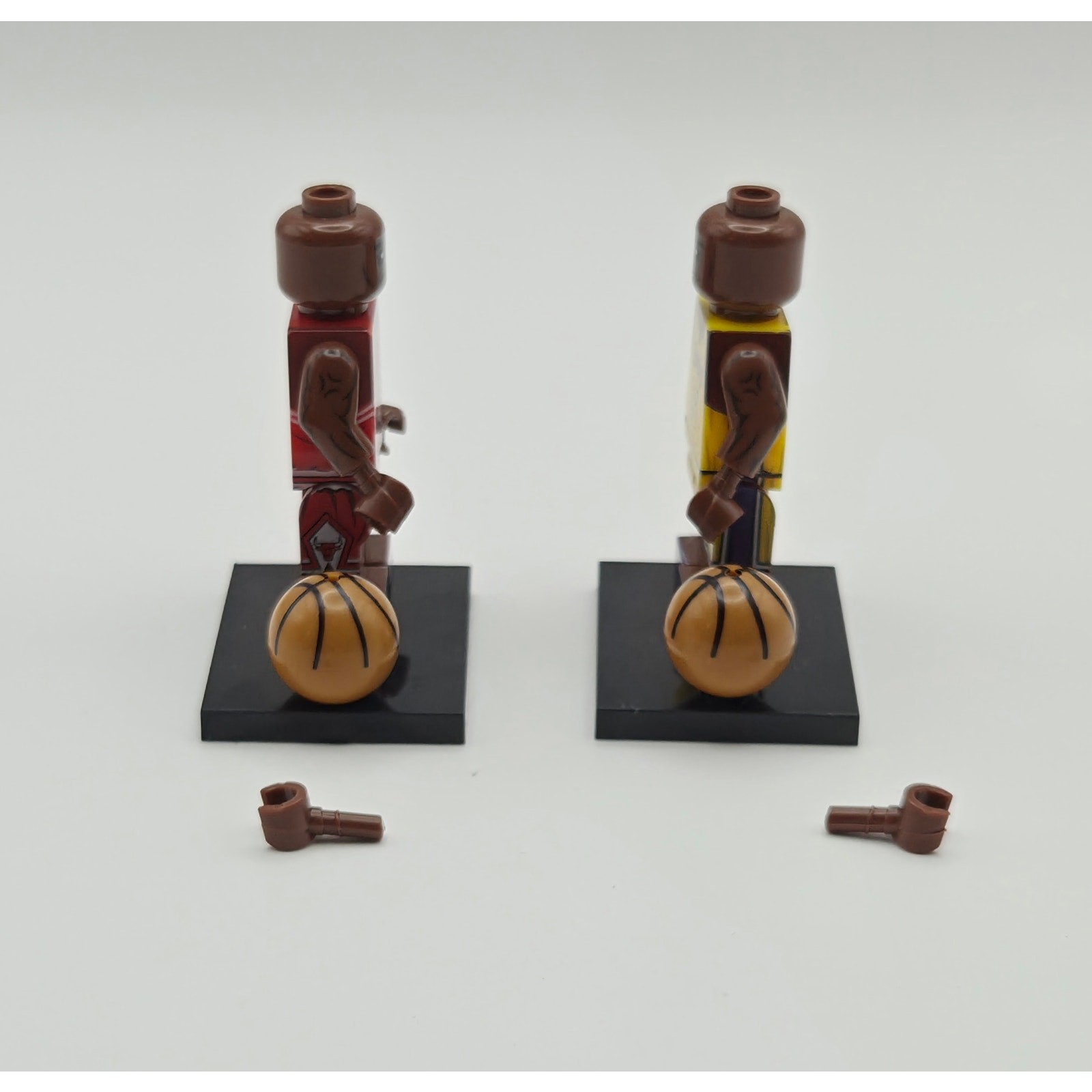 Custom Michael Jordan Kobe Bryant Basketball Minifigure Lot W/ Balls & Stands