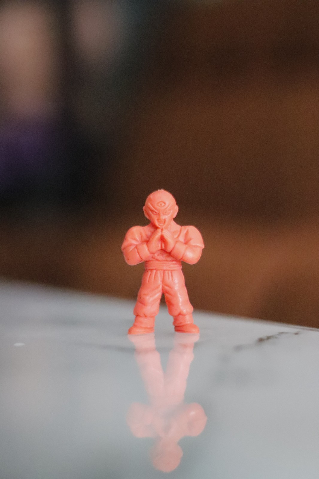 Vintage Dragon Ball Keshi Figure – Tien Shinhan Mini Rubber Figure Japan