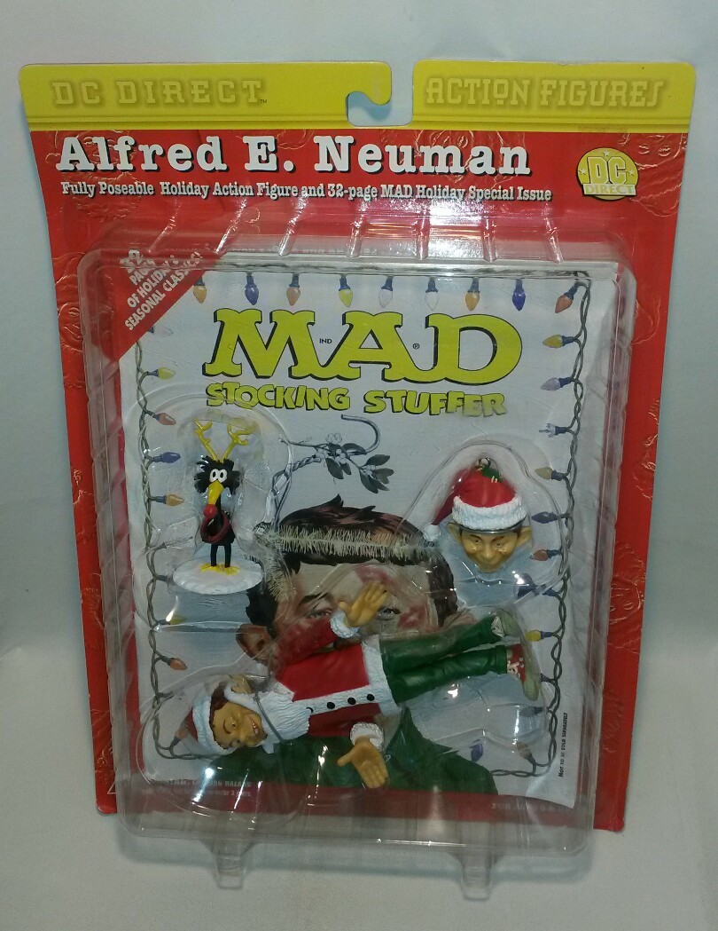 ☆ NEW RARE Alfred E Newman DC Direct Mad Magazine Holiday Action Figure Set 1999