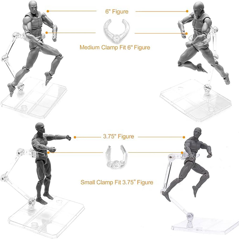 1/4/5pcs Action Figure Display Base Holder Doll Model Support Stand Adjustable