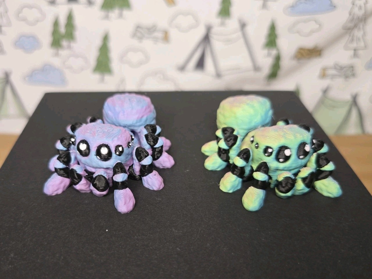Mini Multi-Color Spider Set 3D Printed Articulated Flexi Fidget Desk Toy!