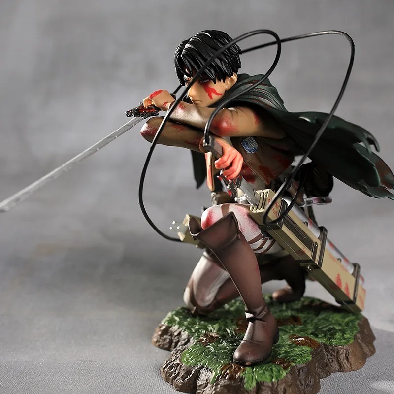 Anime Attack on Titan Levi Captain Battle Damage PVC Figure New No Box 18cm