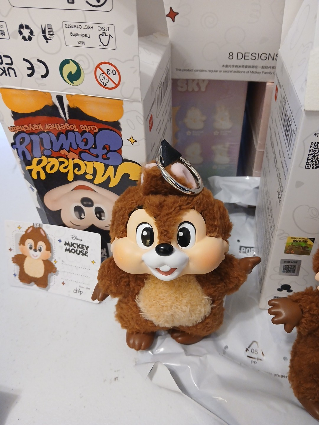 Chip And DALE Disney POPMART Labubu Keychain Mickey and Friends Family Authent