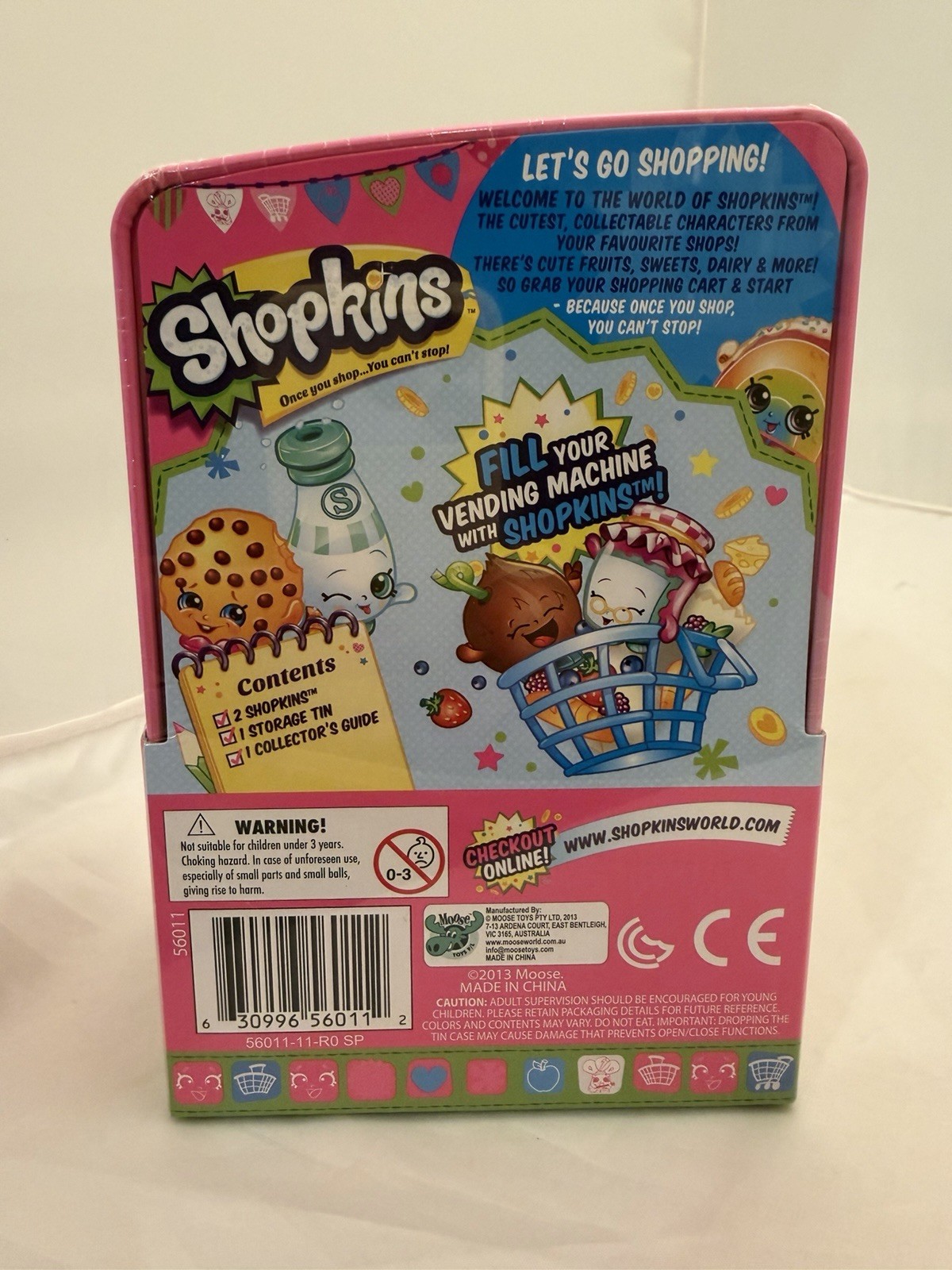 Shopkins Vending Machine Storage Tin with 2 Exclusive Shopkins Brand New Sealed