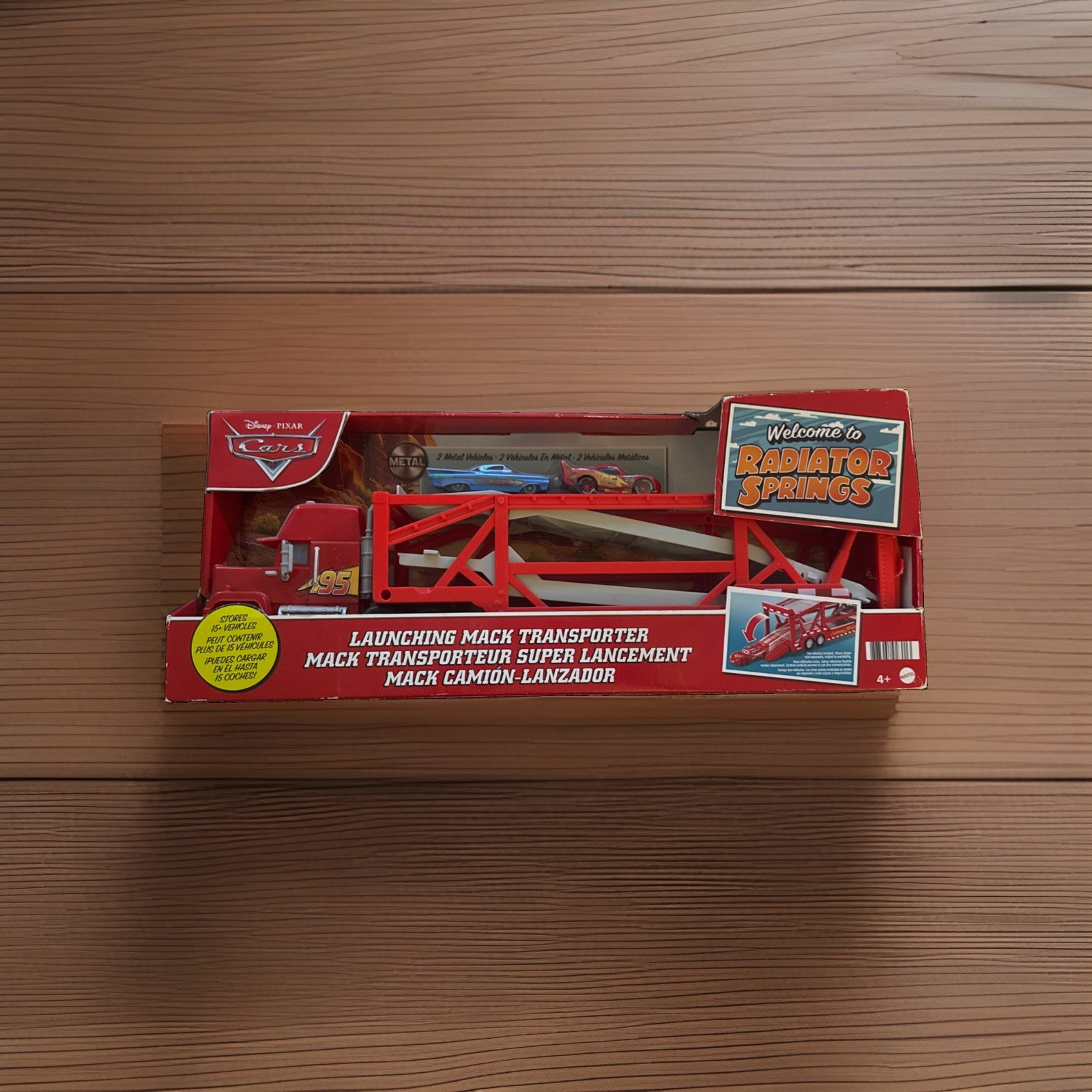 Disney Pixar Cars MACK TRANSPORTER SUPERCHARGED Lightning McQueen Chick Hicks