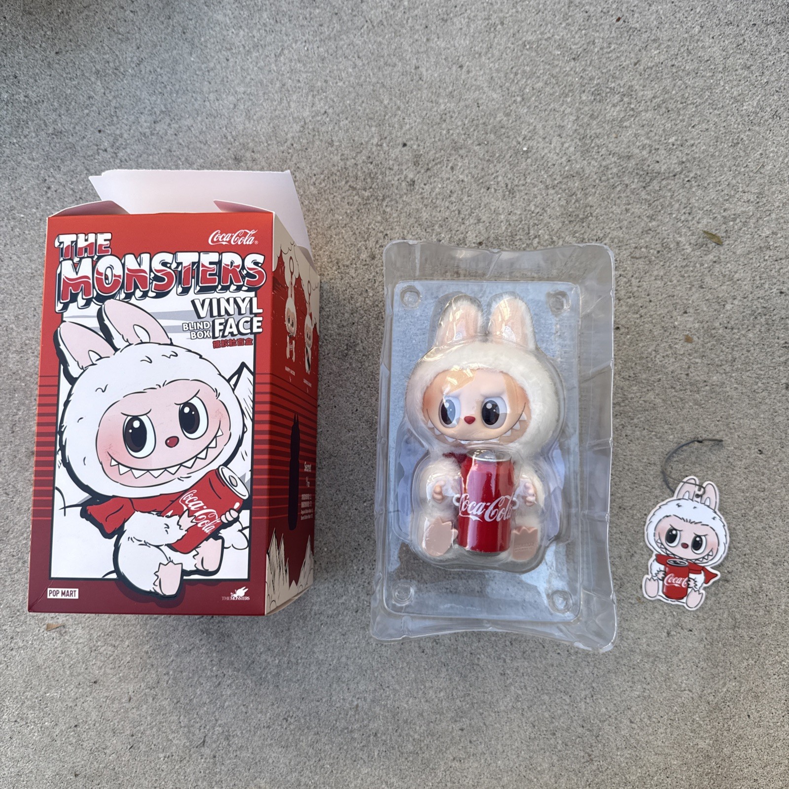 POP MART The Monsters Labubu Coca-Cola Plush Authentic Opened Box Happy Factor