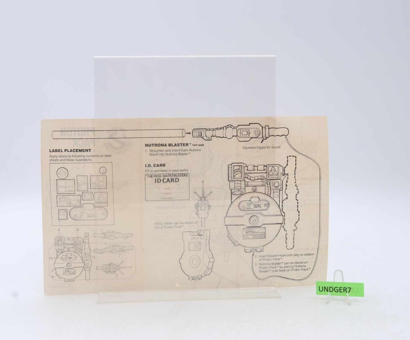 Proton Pack The Real Ghostbusters 1984 Kenner Vintage Role Play Accessories