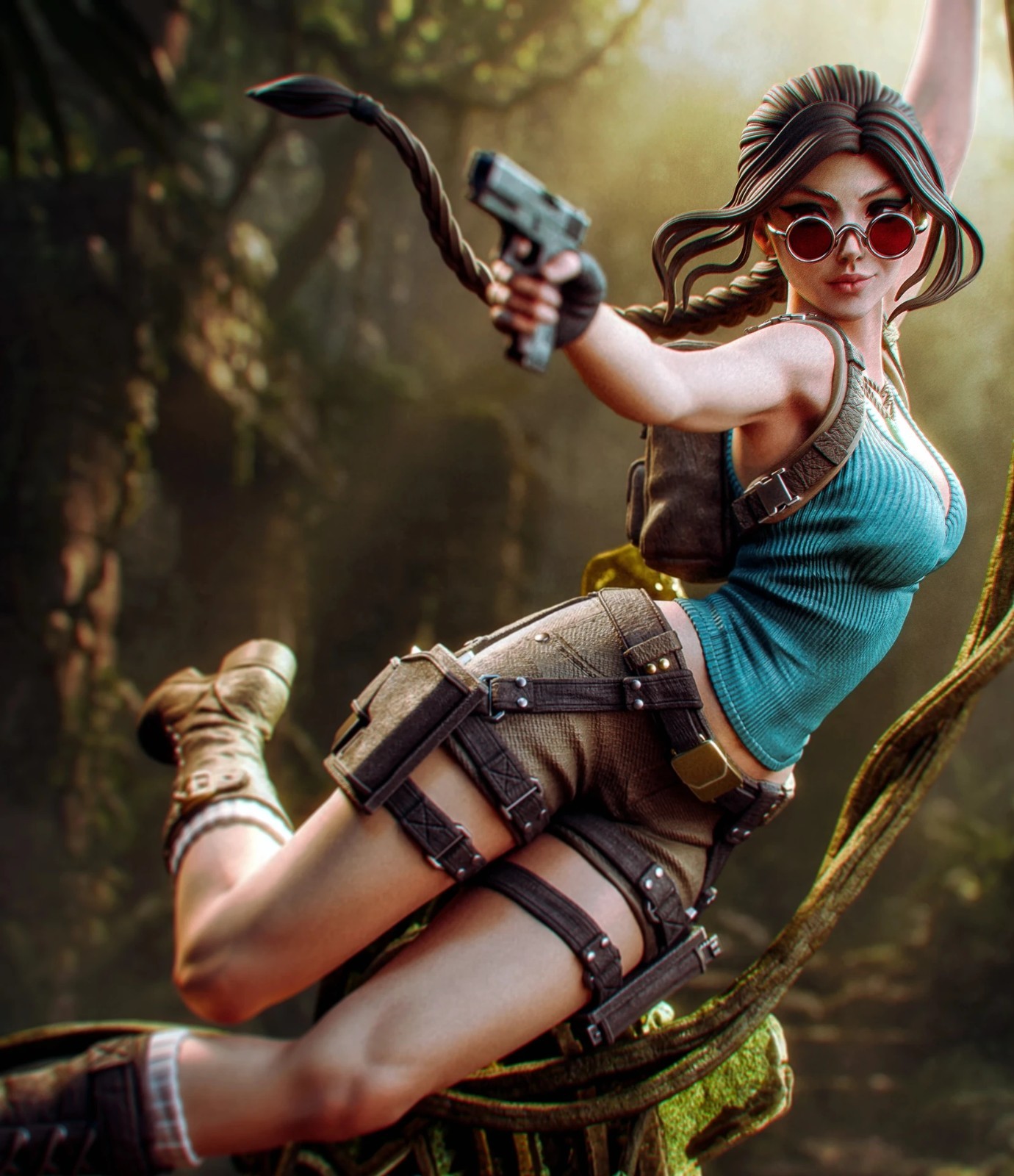 Tomb Raider Lara Croft/3d Figure 25cm Professional Hand Painted