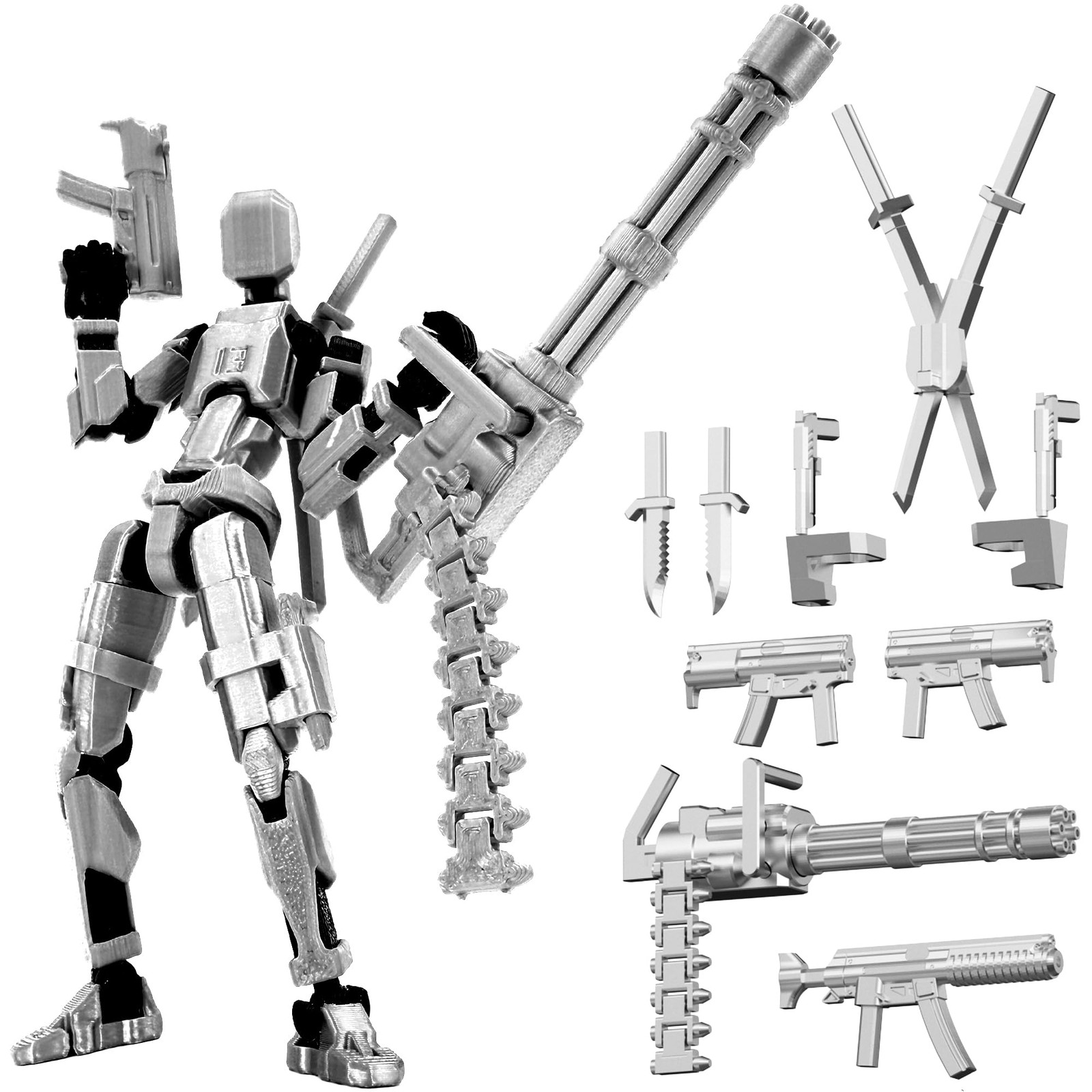 Gatling T13 Titan 13 Action Figure Set【Assembled】, Robot Action Figure 3D Pri…