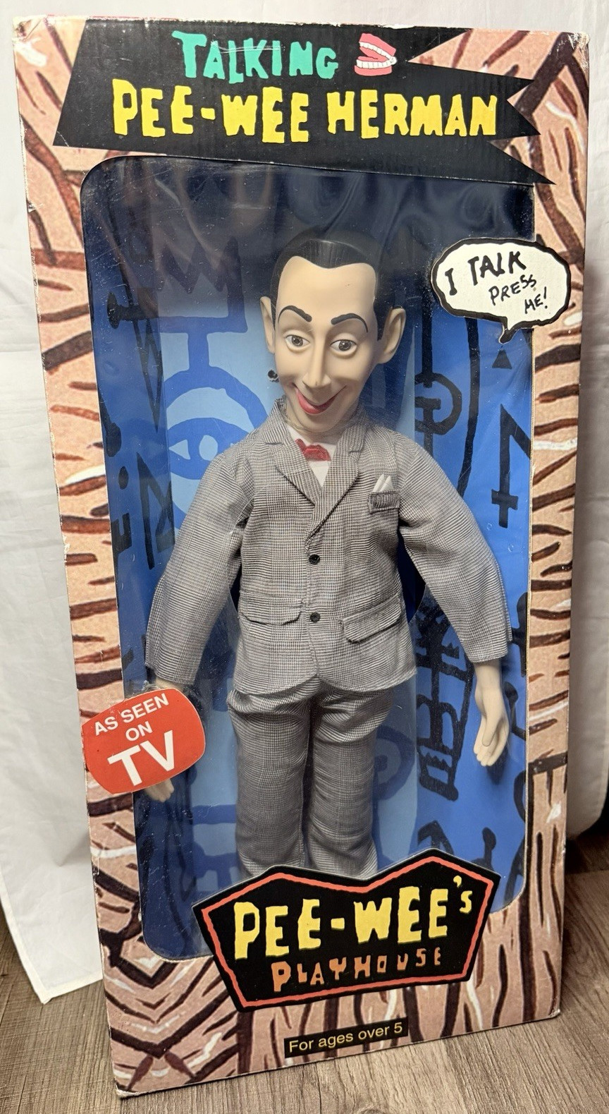 Talking Pee-wee Herman Action Figure Pee-wee’s Playhouse Boxed Gray Ages 5+