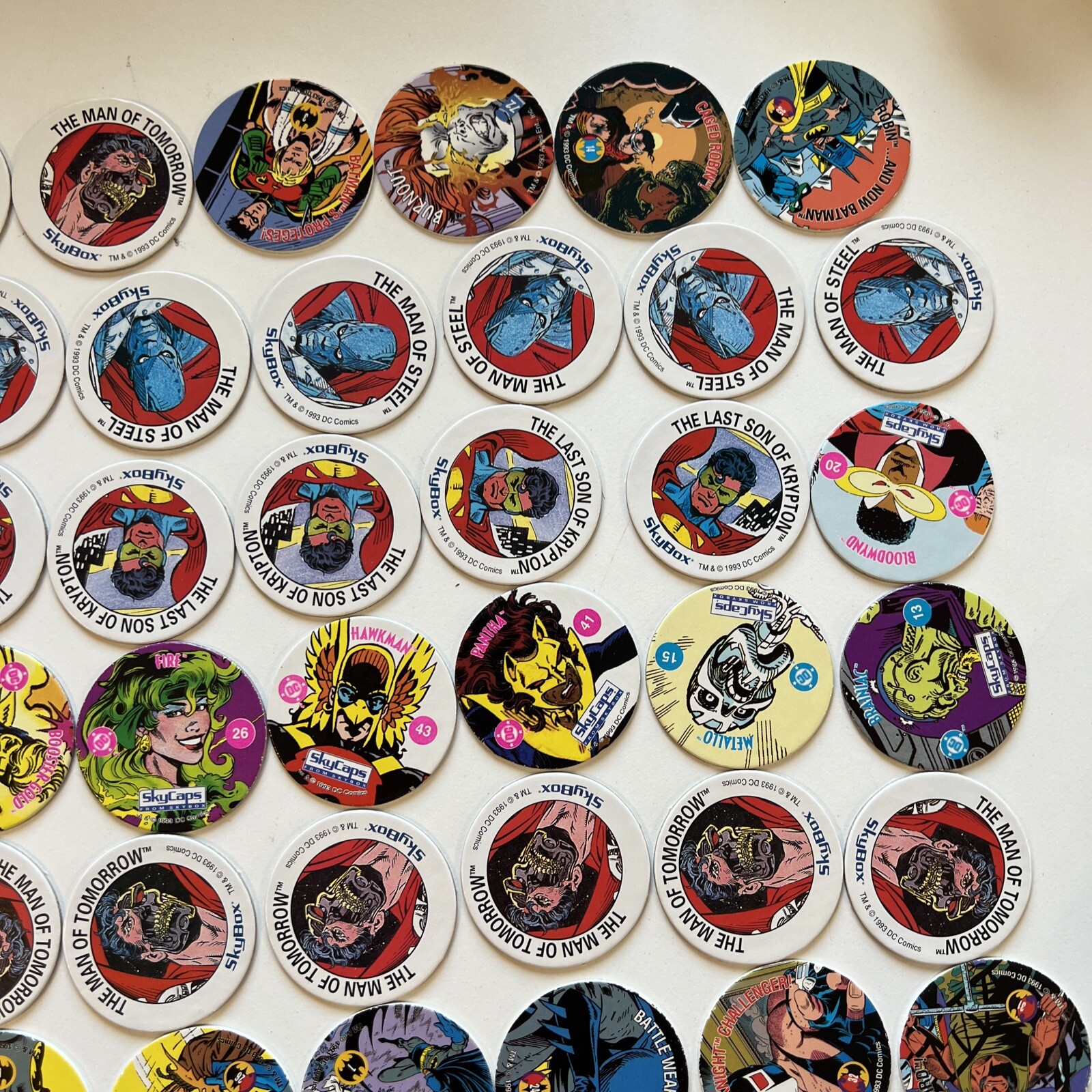 HUGE DC Comics POGS Milk Caps Lot Superman Batman Shazam Green Lantern Joker