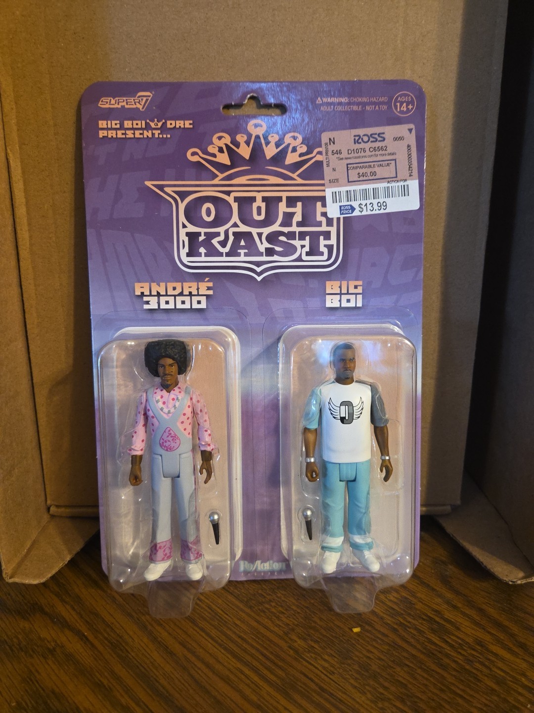 Super7 Outkast Andre 3000 Big Boi Action Figure 2 Pack 3.75&Prime; ReAction Dre