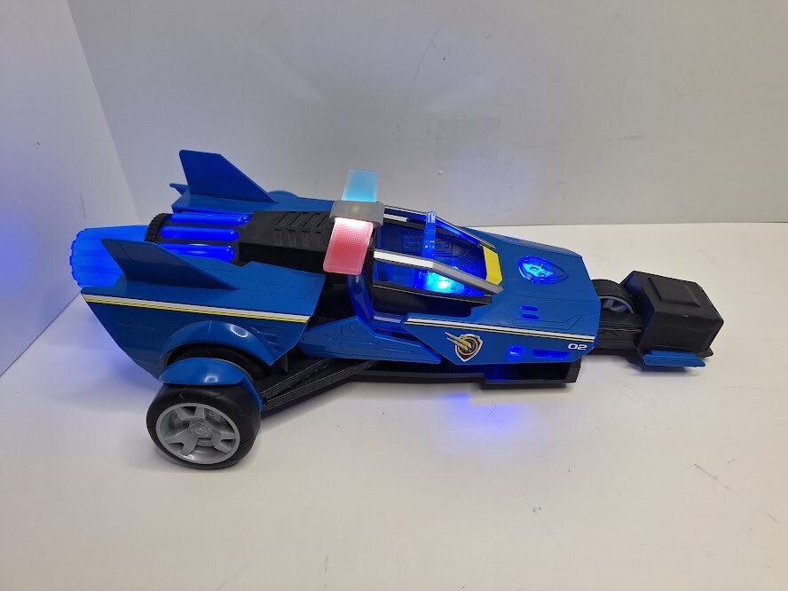 Paw Patrol Race Car Blue Light Up Sounds 16&Prime; Chase Deluxe Mighty Cruiser