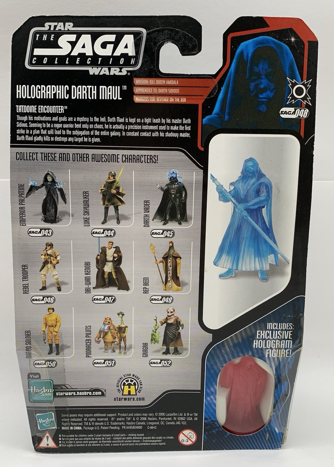 Star Wars The Saga Collection Holographic Darth Maul 3.75&Prime; Action Figure #48 NIP