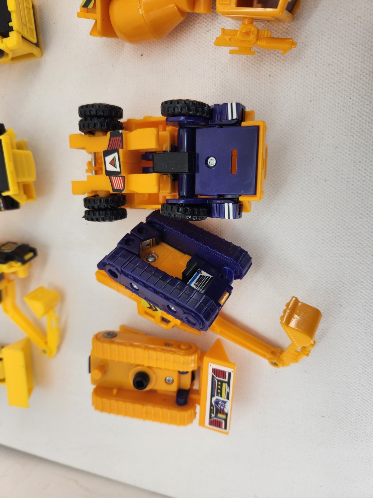 Vintage Transformers G2 Yellow Constructicons 2 Sets Incomplete