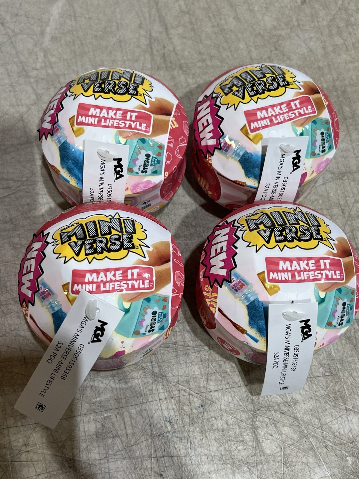 4 New MGA Mini Verse – Make It Mini Lifestyle – Home – Series 2 Lot Of 4 Balls