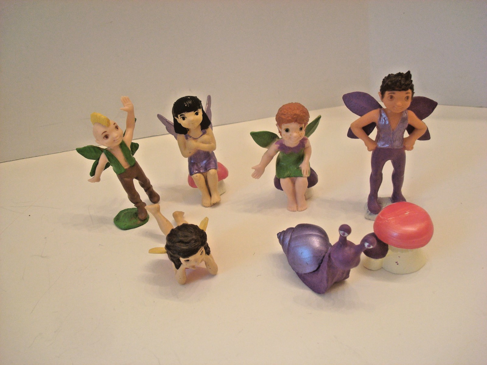 Lot Of 5 Safari Ltd Friendly Fairies Snail Mushroom Miniature Toy Figurines
