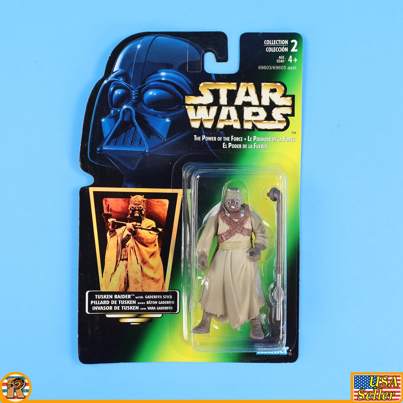 Star Wars – Tusken Raider (Canada Tri Lingual) – POTF Green – MOC – [F-PTFG-18]