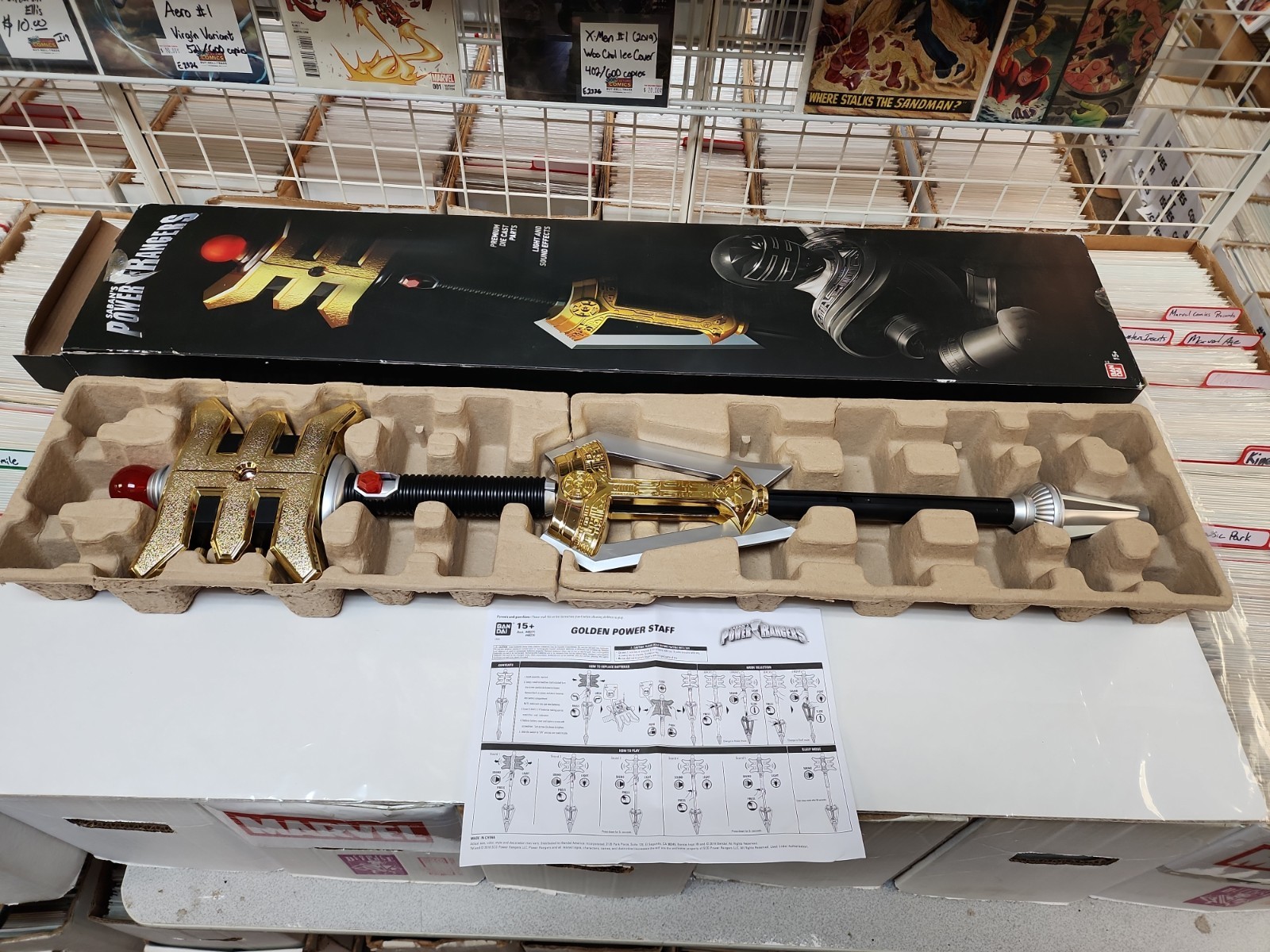 Bandai Power Rangers Legacy Golden Power Staff Tested Works!