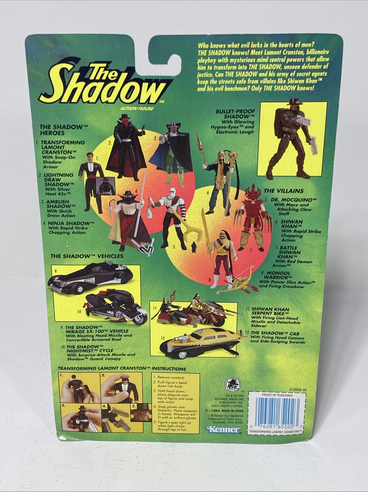 The Shadow Lamont Cranston Action Figure – Kenner 1994 – New Sealed