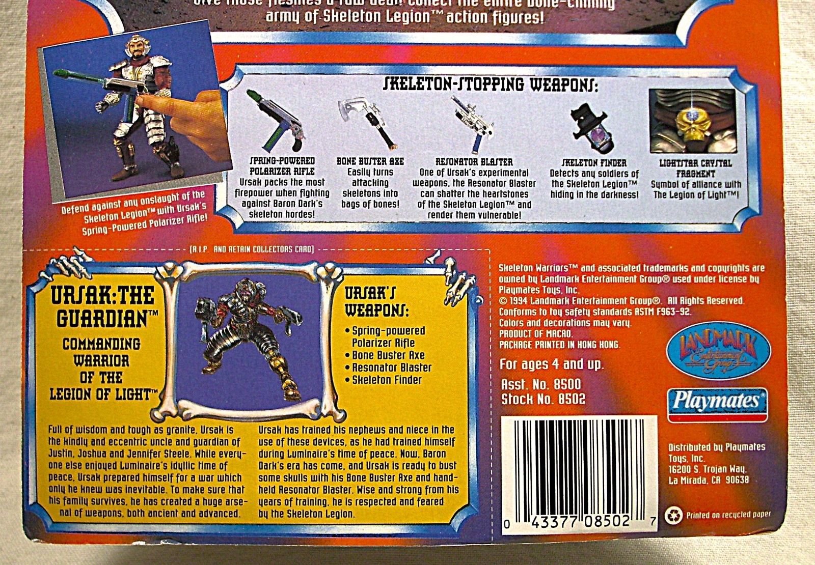 Vintage ☆ 1994 Playmates ☆ Skeleton Warriors☆URSAK : The GUARDIAN☆Action Figure
