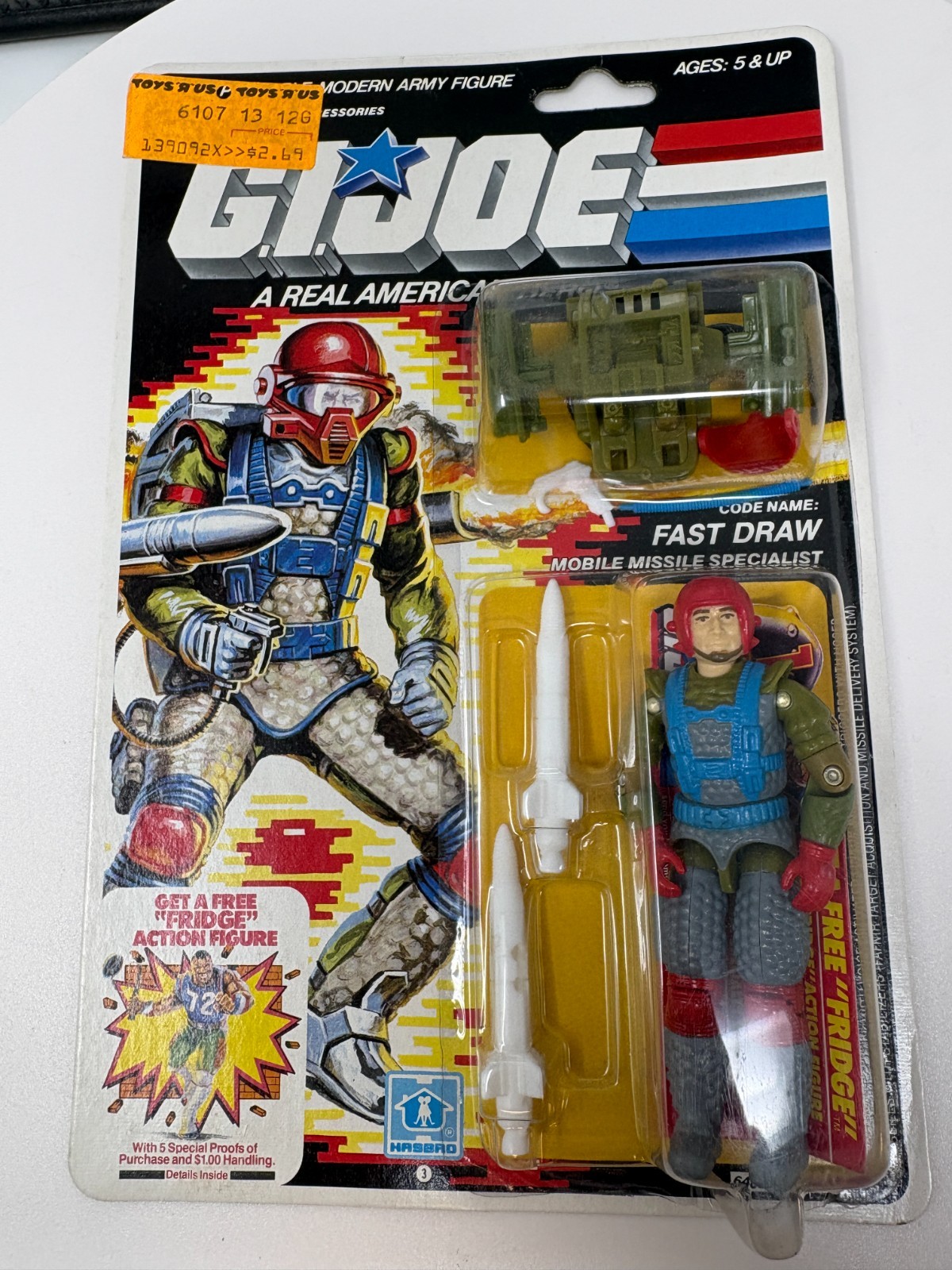 Vintage 1987 Hasbro GI Joe FAST DRAW~ NEW & SEALED ~ FLAG POINTS IS CUT READ