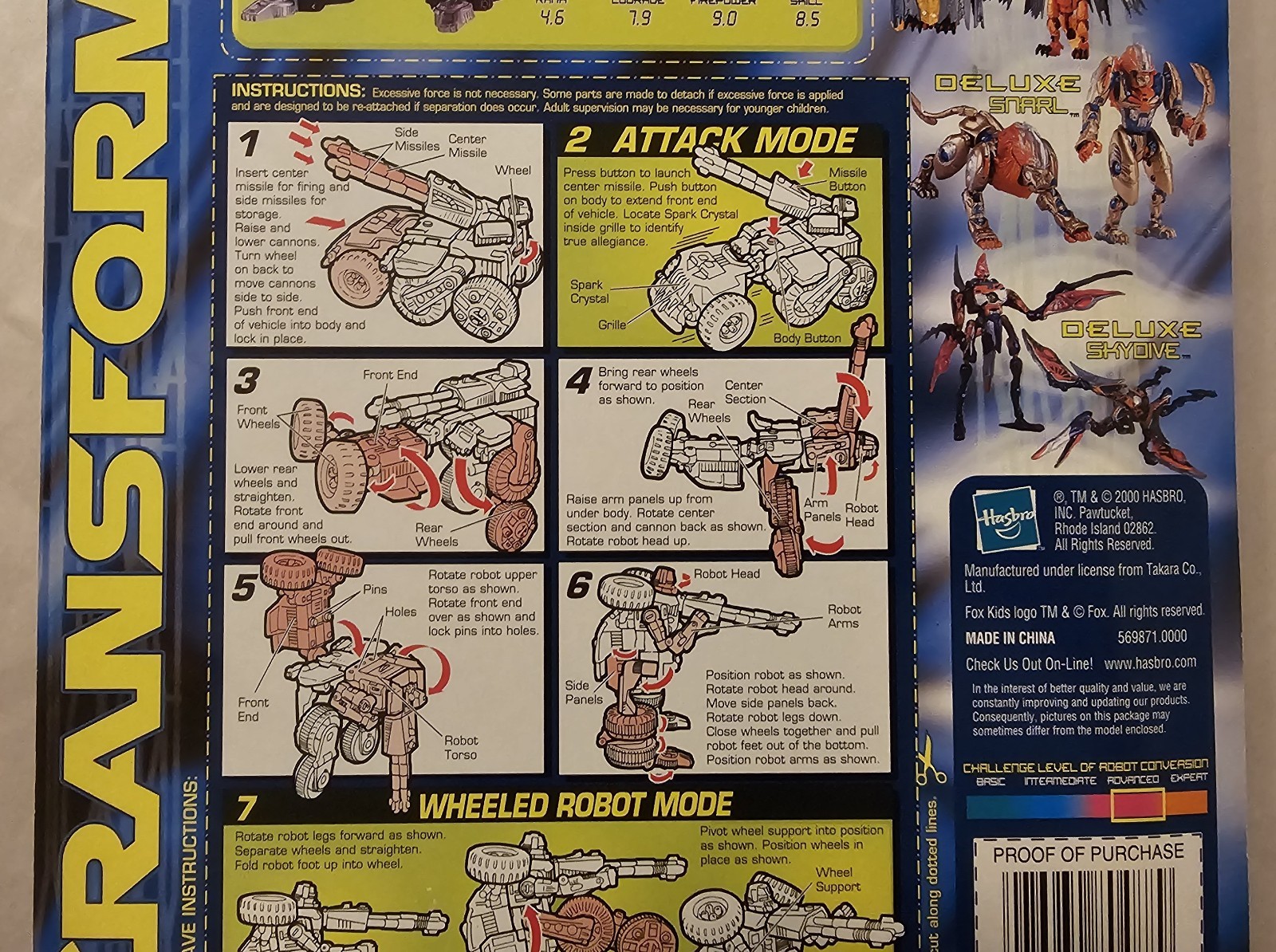 Transformers Beast Machines Deluxe Blastcharge Six-Wheeler Evil Vehicon-Unopened