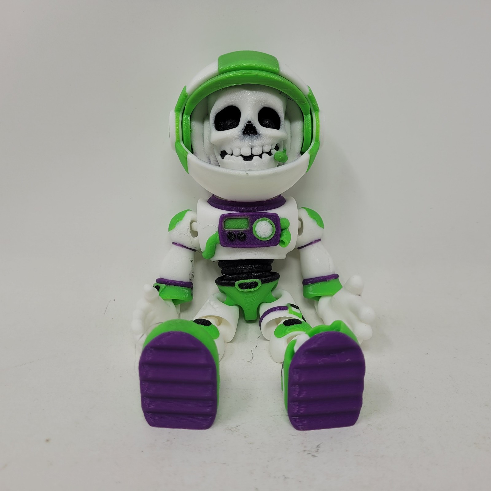 Multi Color Flexi Factory Skeleton Astronaut Figure with Cracked Helmet