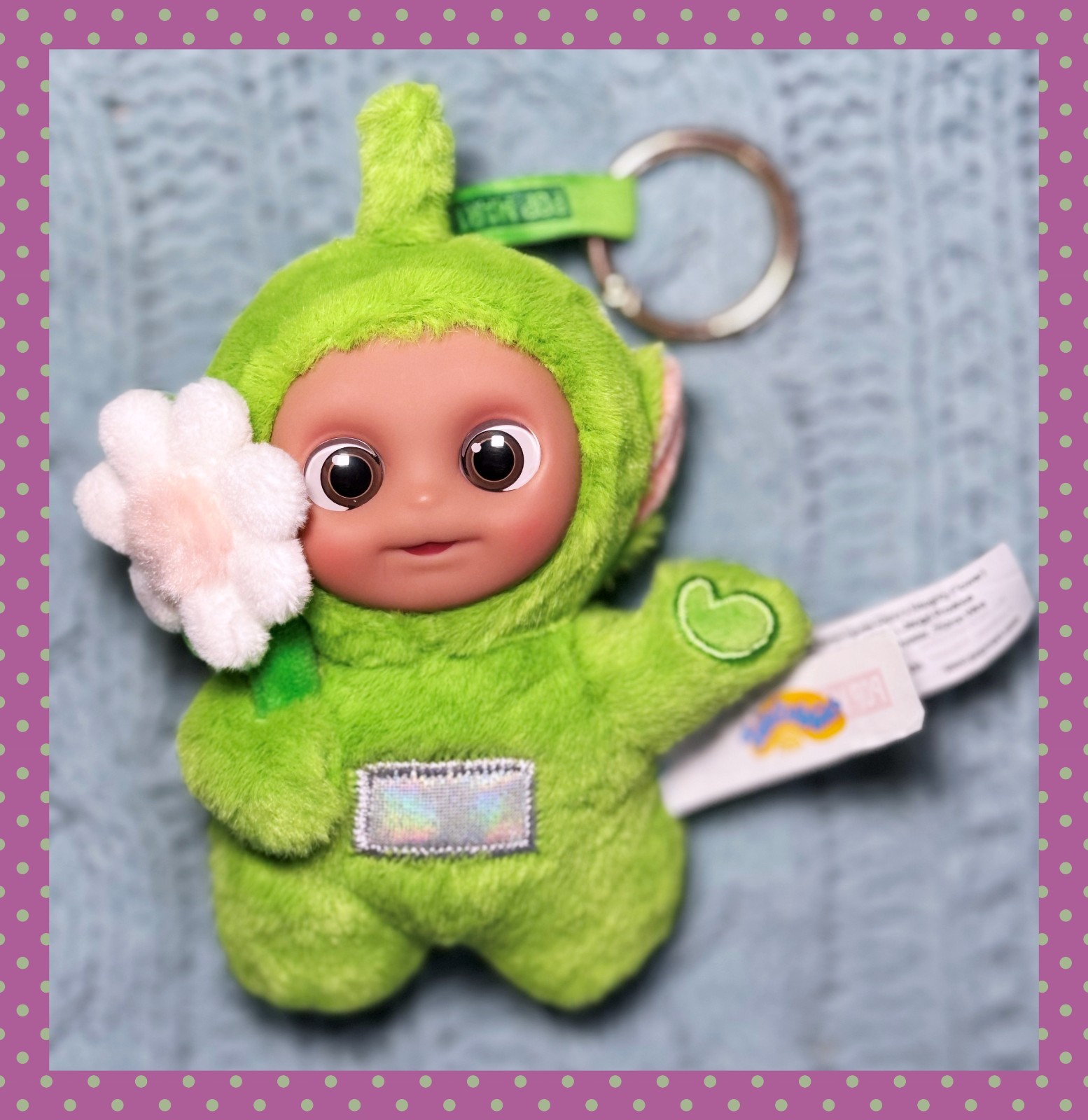 POP MART Teletubbies Say Hello Dipsy&rsquo;s Naughty Flower Plush Pendant Doll Figure