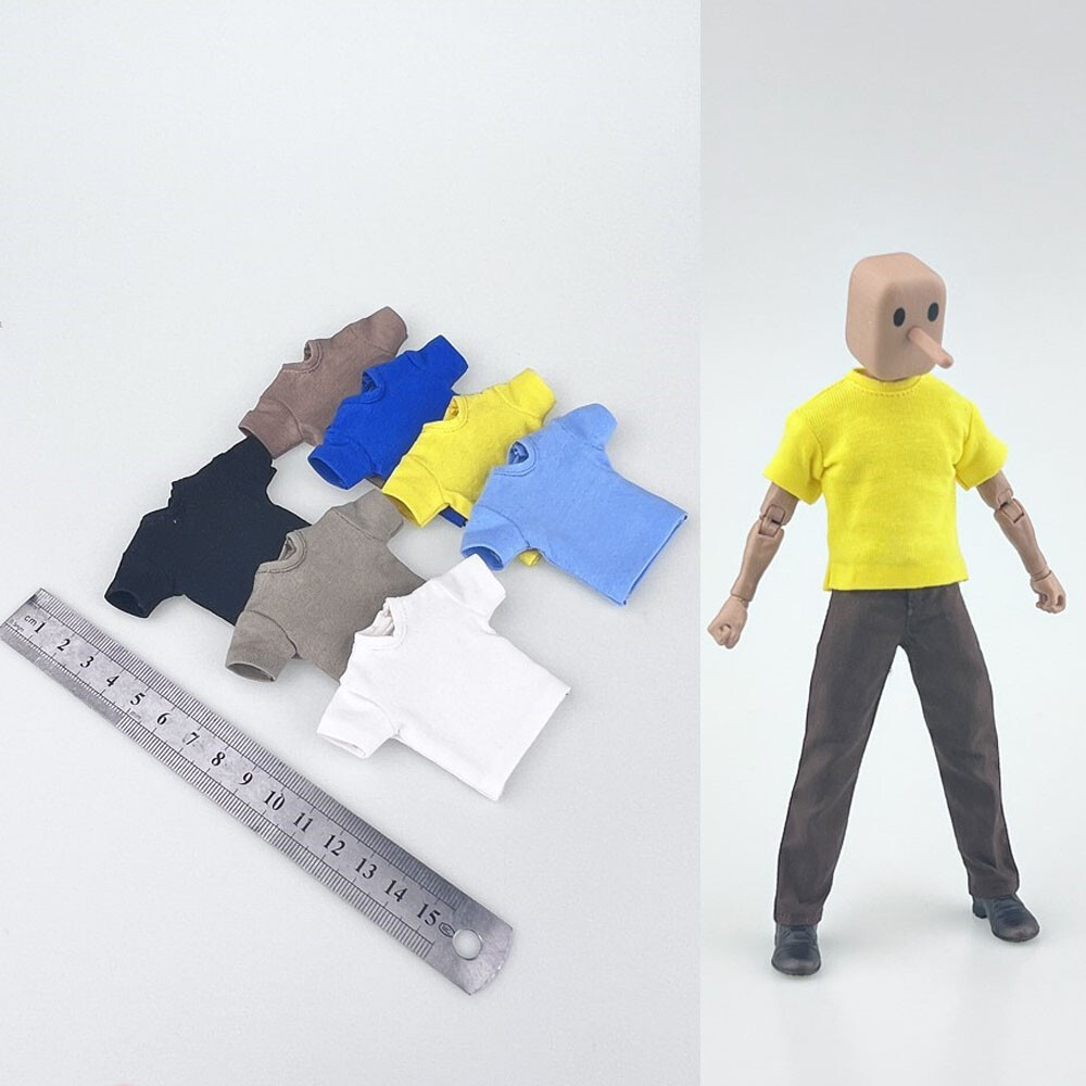 1/12 Scale Male Soldier T-Shirt Short Sleeve Clothes Model For Action Figure 6&Prime;