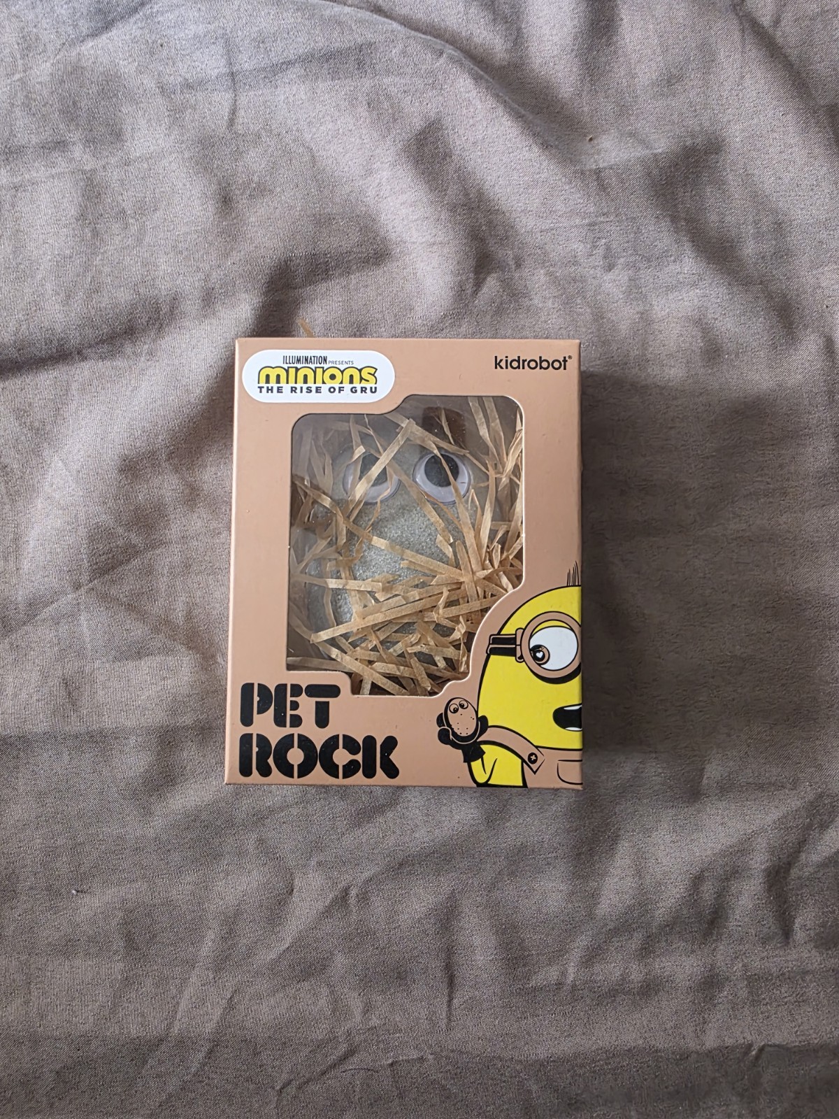 Kidrobot Minions: The Rise Of Gru Pet Rock with Pet Care Guidebook