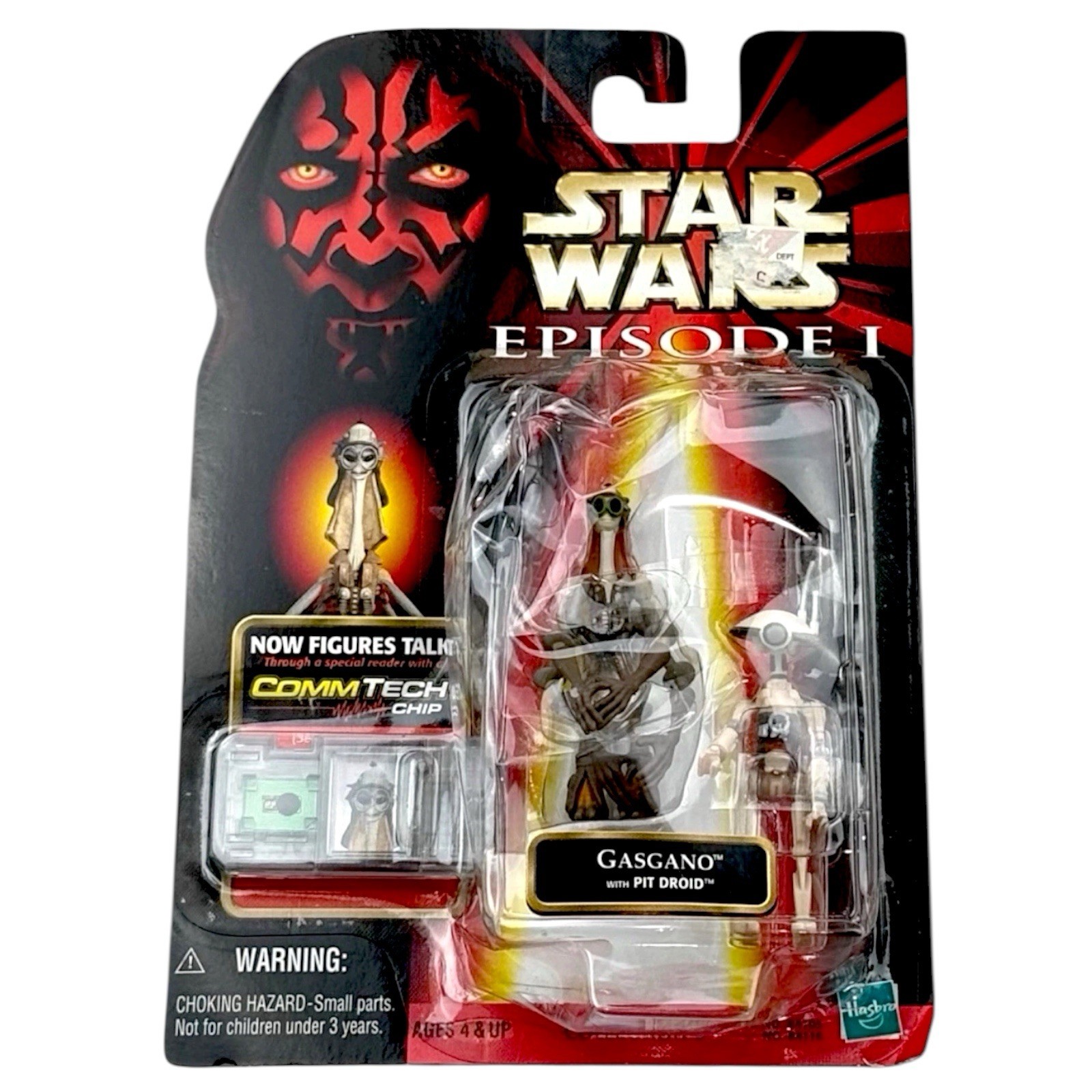 Star Wars Gasgano Pit Droid 1998 Hasbro CommTech Action Figure Episode I Damage