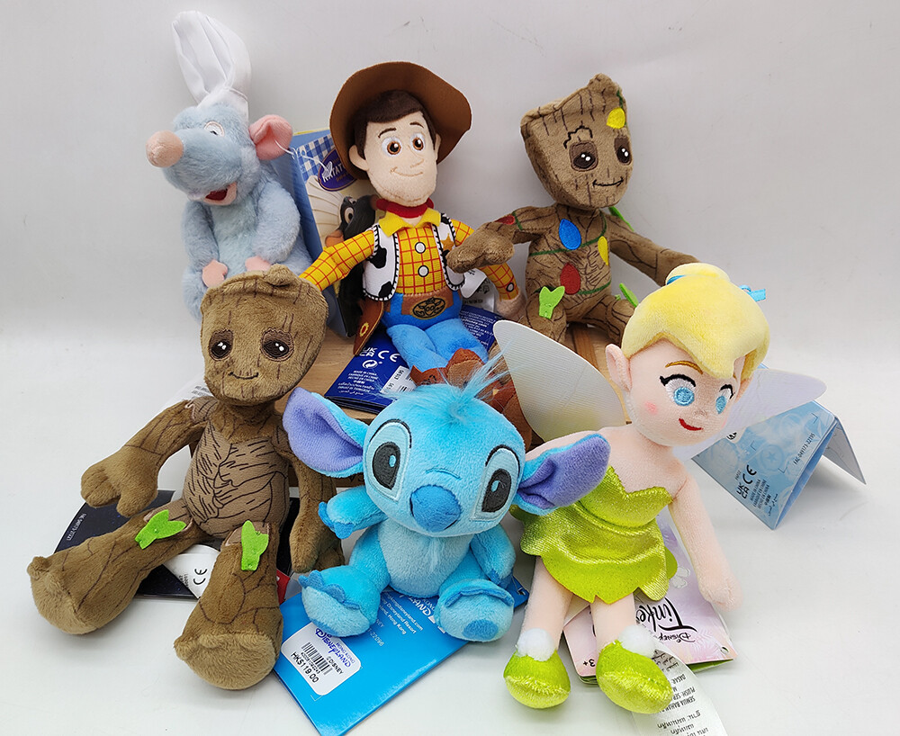 Disney Parks Forky Ratatouille Tinker Bell stitch Groot Magnetic Shoulder Plush