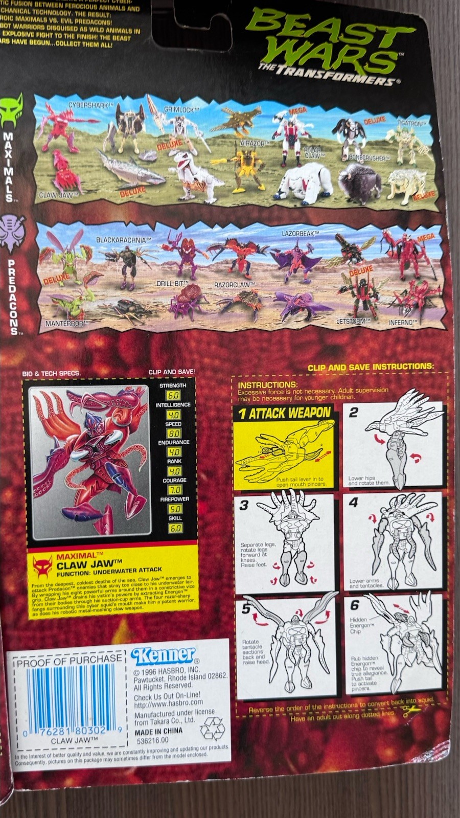 Kenner Transformers Beast Wars Action Figure Collection Boxed Lazorbeak Snarl