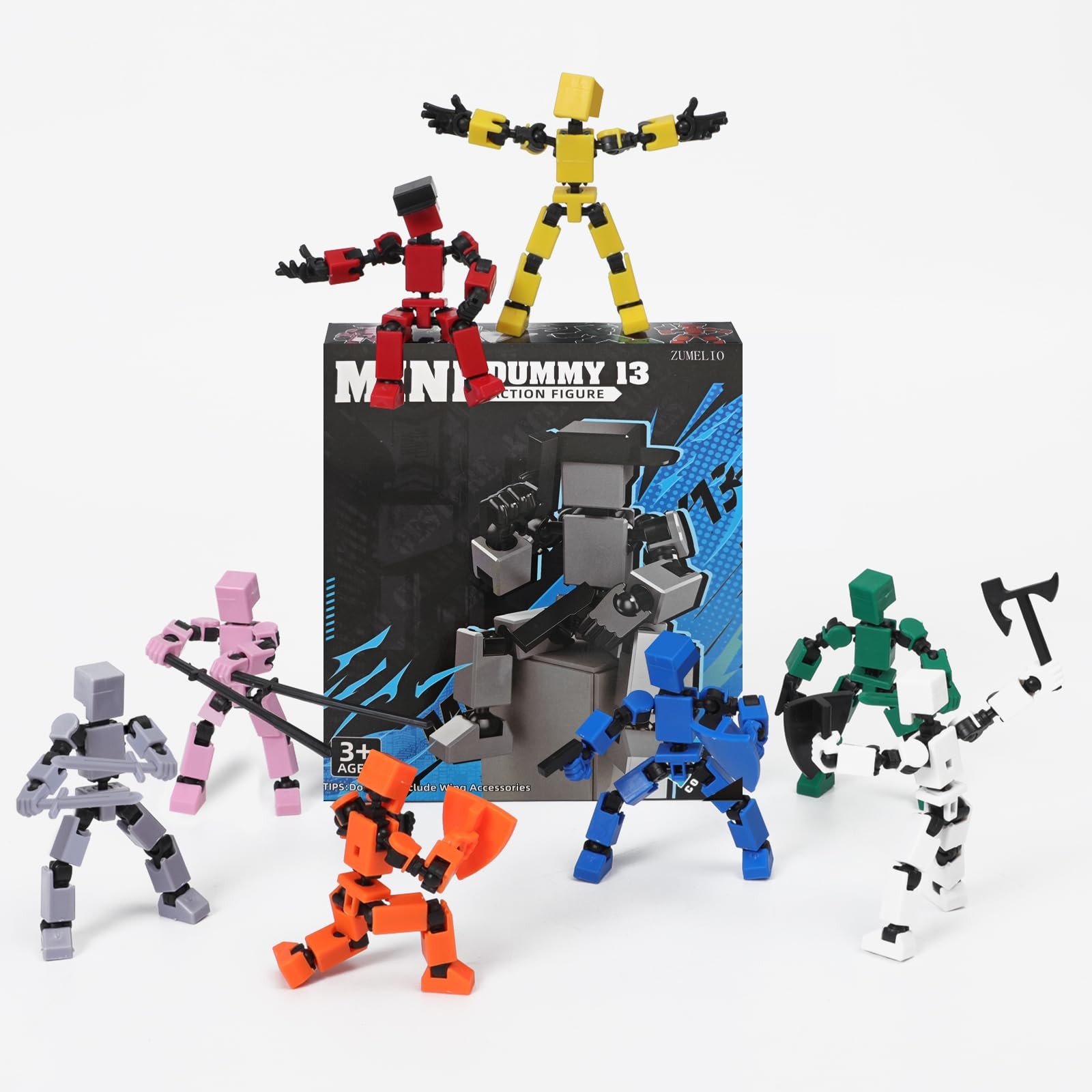 4PCS Mini Titan T-13 Action Figures Set, Assembly Completed Luck Dummy Robot 13