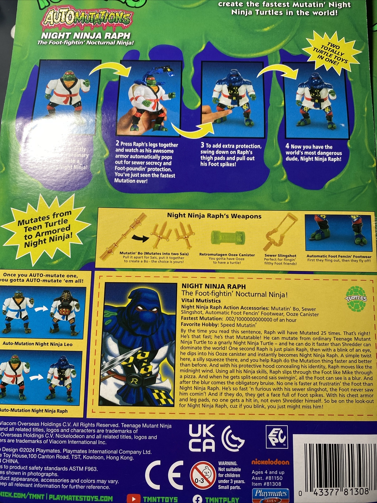 NEW TMNT NINJA TURTLES AUTOMUTATIONS NIGHT NINJA LEO & RAPH SEALED SHIPS IN BOX