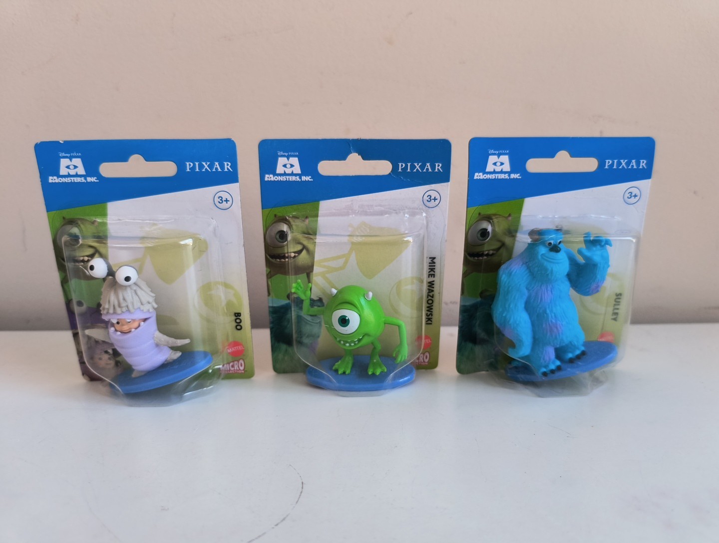Monsters Inc Pixar SET OF 3 Mattel Micro Collection Toys Mini Figures New Age 3+