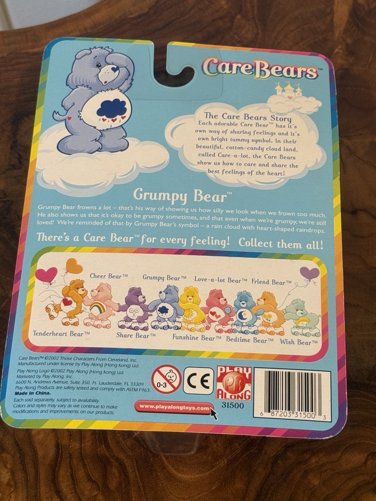 Care Bears Grumpy Bear Figure NIB Play Along 2002 Clip On 3.5&Prime; Bag Clip
