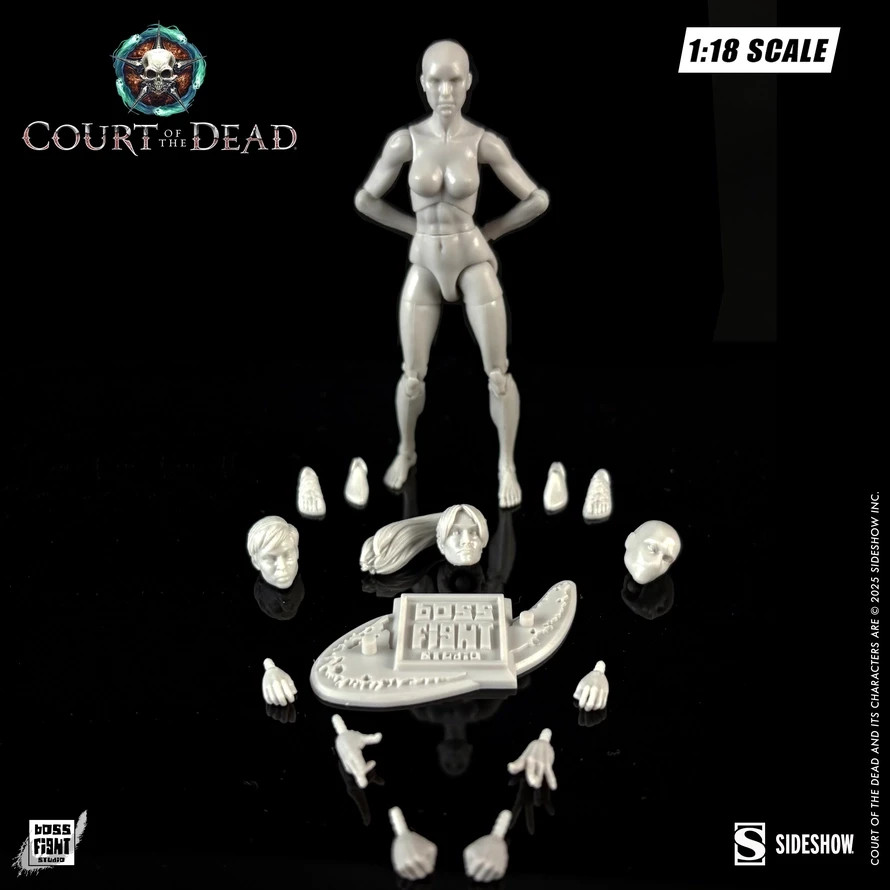 Blank Ivory Female 1:18 Scale Boss Fight Studio Action Figure 3 3/4&Prime; For Customs