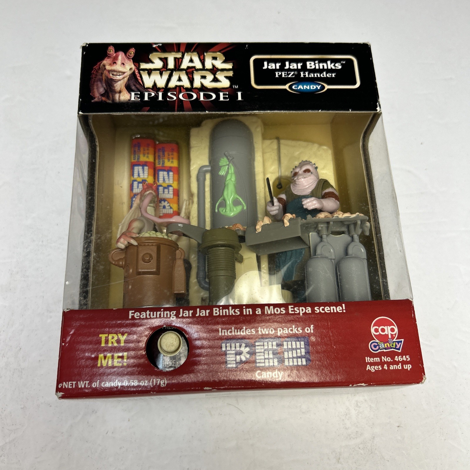 Star Wars Ep 1 Jar Jar Binks Pez Hander Hasbro 1999 Sealed New (Dead Battery)