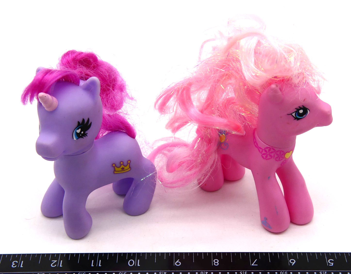 Lot of 2 Pony Figure Toy My Little Girls Horse Pinkie Pie Purple Pink