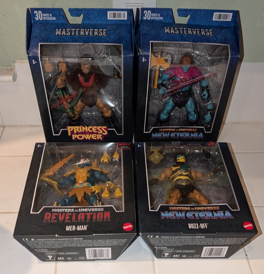 Masters of the Universe Buzz-Off Mer-Man Faker Grizzlor Wave Lot