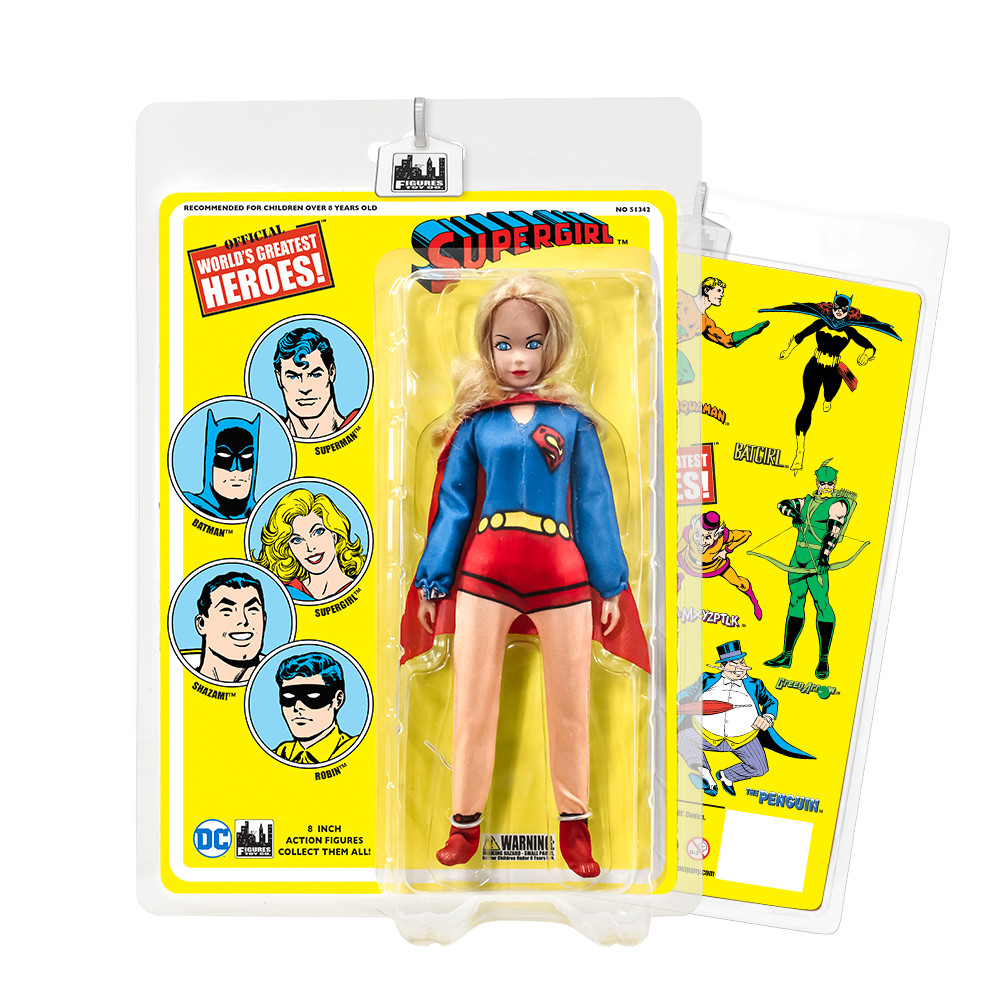 DC Comics 8 Inch Action Figures With Retro Cards: Supergirl [Cloth Print]