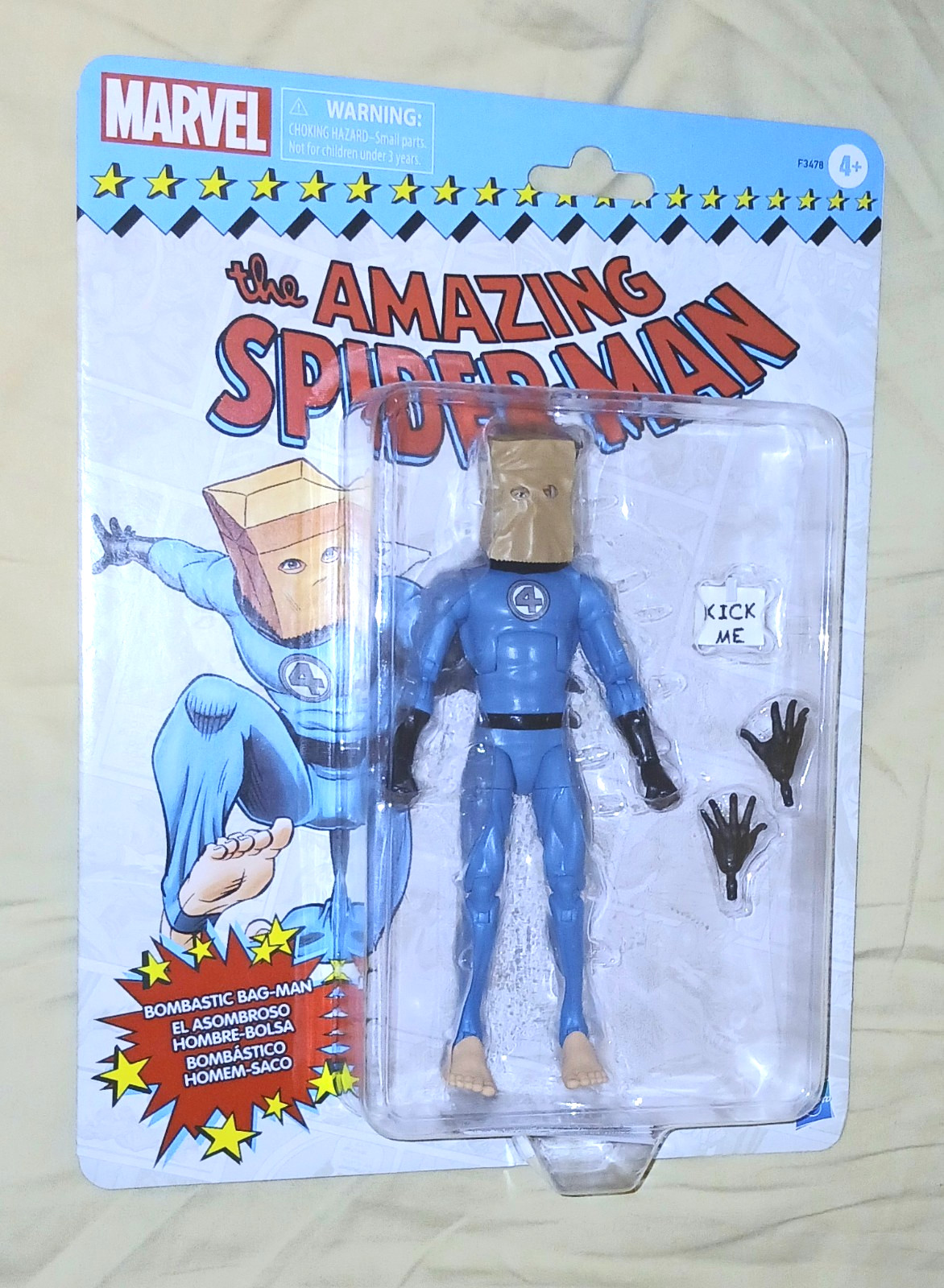 MARVEL LEGENDS RETRO BOMBASTIC BAG-MAN SPIDER-MAN 6&Prime; FIGURE HASBRO SEALED 2023