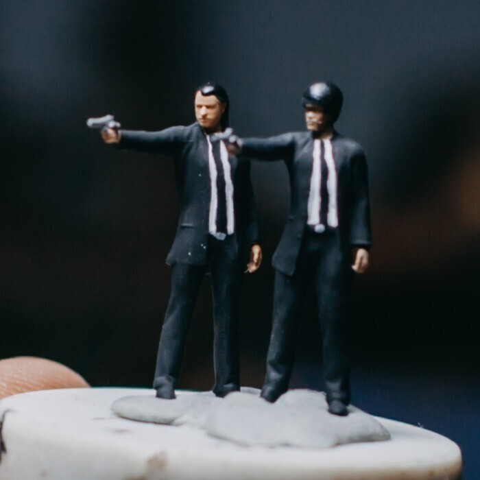 New Miniature Action Figures Pulp Fic-tion Diorama Scale 1:87 Decoration 1/87