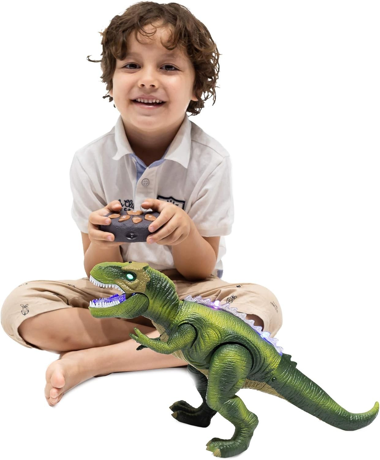 LED Walking Dinosaur Toy with Remote Control