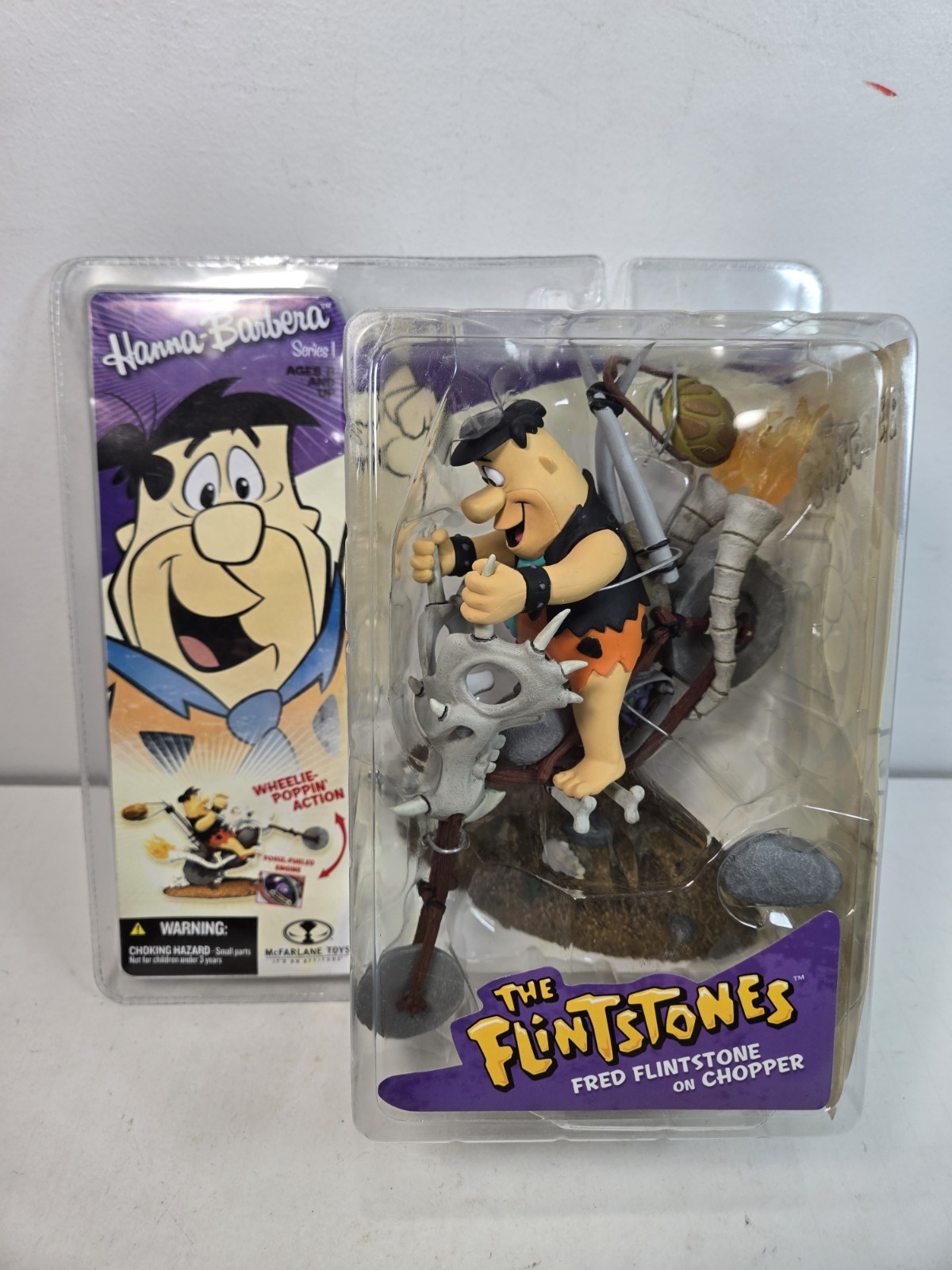 Fred Flintstone On Chopper Action Figure BNIB McFarlane / Hanna Barbera